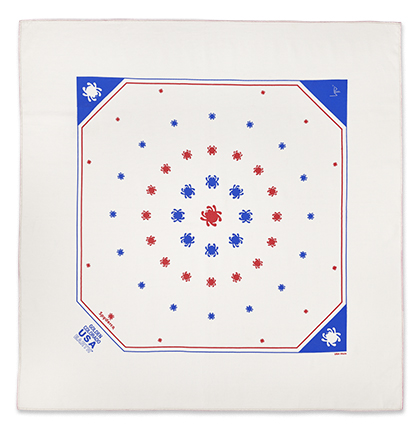 Spyderco Bandana Ivory with Red and Blue Bugs 