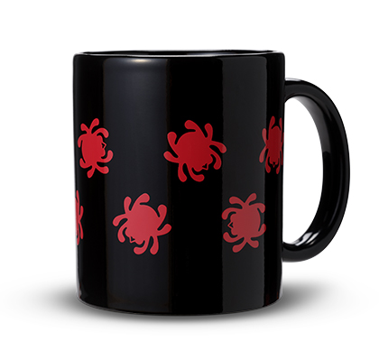 Spyderco Mug Black w/ Red Bugs 