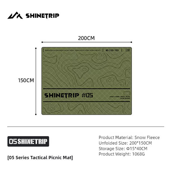Shine trip Tactical Picnic Mat Green - Small