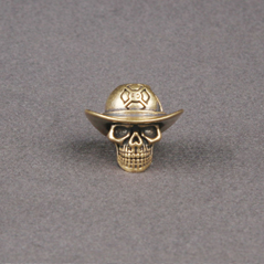 Beads Skull With Hat - Gold