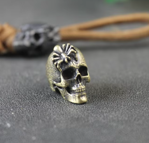 Beads Spider With Skull - Gold