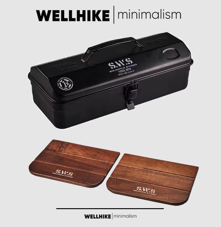 Wellhike Tea & Coffee box With Wood - Black