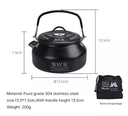 Wellhike Stainless Steel Kettle 0.8L - Black