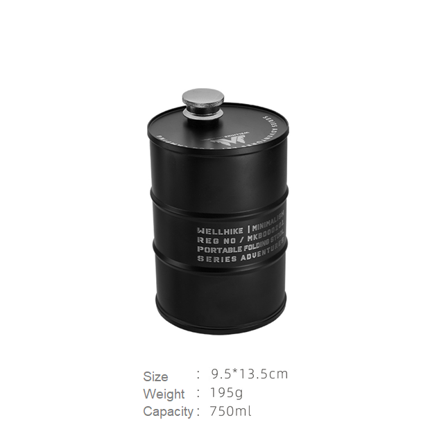 Wellhike Camping Flask 0.750 ML - Black