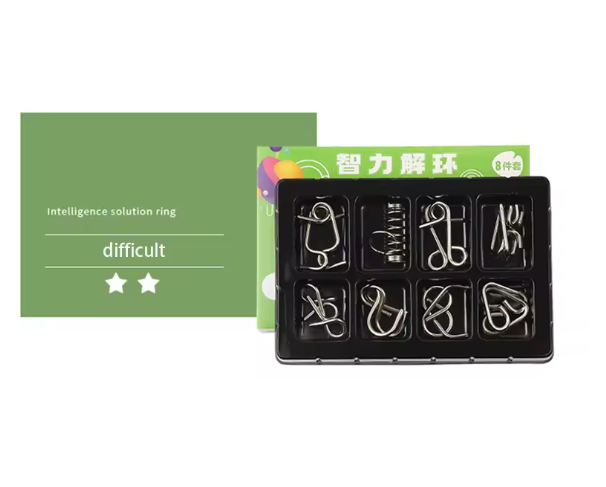 Brain Puzzle 8 PCS SET METAL Level 2