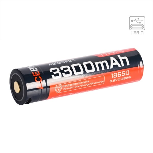 Acebeam 18650 3300mAh Battery USB-C Rechargeable