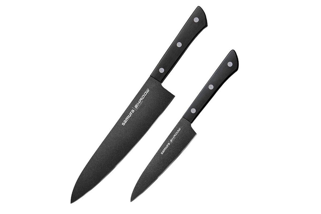 Samura SHADOW Set of 2 kitchen knives with black non-stick coating