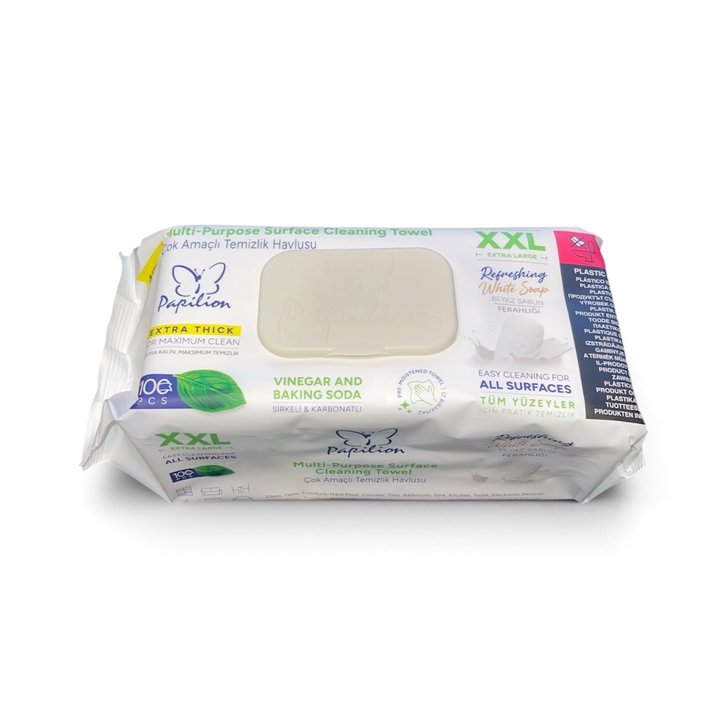 Papilion XXL Multi-Purpose Surface Cleaning Towel 100 pcs - White Soap
