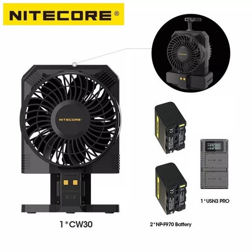 [CW30-2XNP-F970] Nitecore Cinewind CW30 (with two NP-F970 Battery)